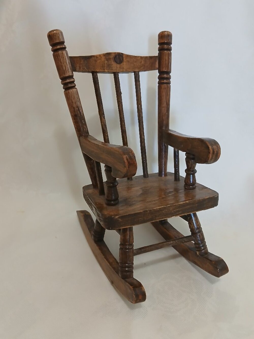 Miniature Wooden Colonial Spindle-Back-Windsor Style-Rocking Chair